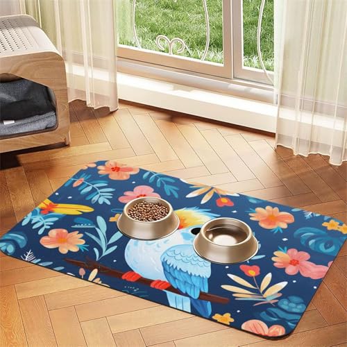 WZYCWB 30 x 45 cm Papageien-Druck, gemustertes Haustier-Tischset, Futtermatte – für Katzen- und Hundenapf-Matten, faltbar und einfach zu verstauen WZYCWB 30 x 45 cm Papageien-Druck, gemustertes Haustier-Tischset, Futtermatte – für Katzen- und Hundenapf-Matten, faltbar und einfach zu verstauen von WZYCWB