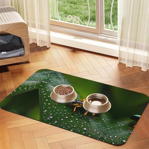 WZYCWB 30 x 45 cm Regenbögen Insekten gemustertes Haustier-Tischset – für Katzen- und Hundenapf-Matten, faltbar und einfach zu verstauen von WZYCWB