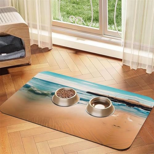 WZYCWB 30 x 45 cm Strandlandschaft gemustertes Haustier-Tischset – für Katzen- und Hundefutter-Matten, faltbar und einfach zu verstauen WZYCWB 30 x 45 cm Strandlandschaft gemustertes Haustier-Tischset – für Katzen- und Hundefutter-Matten, faltbar und einfach zu verstauen von WZYCWB