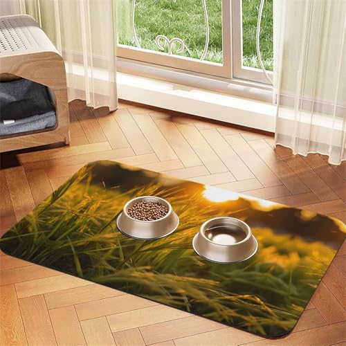 WZYCWB 30 x 45 cm The Sunset Weizen gemustertes Haustier-Tischset – für Katzen- und Hundenapf-Matten, faltbar und einfach zu verstauen WZYCWB 30 x 45 cm The Sunset Weizen gemustertes Haustier-Tischset – für Katzen- und Hundenapf-Matten, faltbar und einfach zu verstauen von WZYCWB