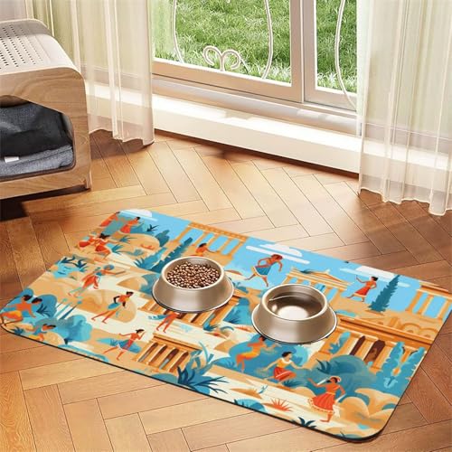 WZYCWB 30 x 45 cm gemustertes Tischset für Katzen- und Hundenapf-Matten, faltbar und leicht zu verstauen von WZYCWB