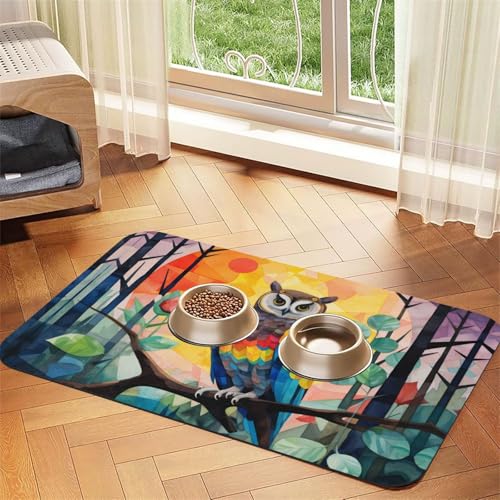 WZYCWB 30 x 45 cm große Eulen-Illustration, gemustertes Haustier-Tischset, Futtermatte – für Katzen- und Hundenapf-Matten, faltbar und einfach zu verstauen WZYCWB 30 x 45 cm große Eulen-Illustration, gemustertes Haustier-Tischset, Futtermatte – für Katzen- und Hundenapf-Matten, faltbar und einfach zu verstauen von WZYCWB