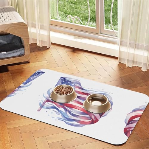 WZYCWB 30 x 45 cm große Futtermatte mit amerikanischer Flagge, für Katzen- und Hundefutter, faltbar und einfach zu verstauen WZYCWB 30 x 45 cm große Futtermatte mit amerikanischer Flagge, für Katzen- und Hundefutter, faltbar und einfach zu verstauen von WZYCWB