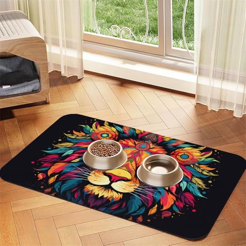 WZYCWB 30 x 45 cm große Platzdeckchen mit Mighty Lion gemustert, für Katzen- und Hundenapf-Matten, faltbar und einfach zu verstauen WZYCWB 30 x 45 cm große Platzdeckchen mit Mighty Lion gemustert, für Katzen- und Hundenapf-Matten, faltbar und einfach zu verstauen von WZYCWB