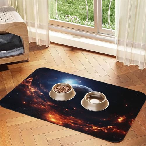 WZYCWB 30 x 45 cm großer, gemusterter Platzdeckchen für Katzen- und Hundenapf-Matten, faltbar und einfach zu verstauen von WZYCWB