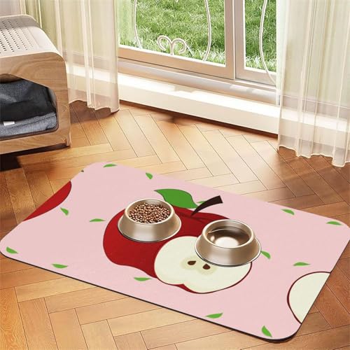 WZYCWB 40 x 60 cm, Cartoon-Motiv mit roten Früchten, für Futternapf für Katzen und Hunde, faltbar und einfach zu verstauen von WZYCWB