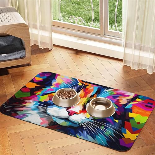 WZYCWB 40 x 60 cm, bemalte Katzen- und Hunde-Futtermatte, faltbar und einfach zu verstauen WZYCWB 40 x 60 cm, bemalte Katzen- und Hunde-Futtermatte, faltbar und einfach zu verstauen von WZYCWB