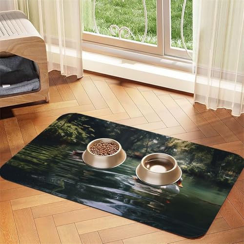 WZYCWB 40 x 60 cm, gemütliches Tischset mit Entchenmuster, Futtermatte für Katzen und Hunde, faltbar und einfach zu verstauen WZYCWB 40 x 60 cm, gemütliches Tischset mit Entchenmuster, Futtermatte für Katzen und Hunde, faltbar und einfach zu verstauen von WZYCWB