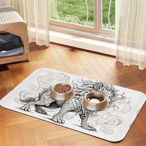 WZYCWB 40 x 60 cm, mythologisches Tiermuster, Haustier-Tischset, Futtermatte – für Katzen- und Hundefutter-Matten, faltbar und einfach zu verstauen WZYCWB 40 x 60 cm, mythologisches Tiermuster, Haustier-Tischset, Futtermatte – für Katzen- und Hundefutter-Matten, faltbar und einfach zu verstauen von WZYCWB