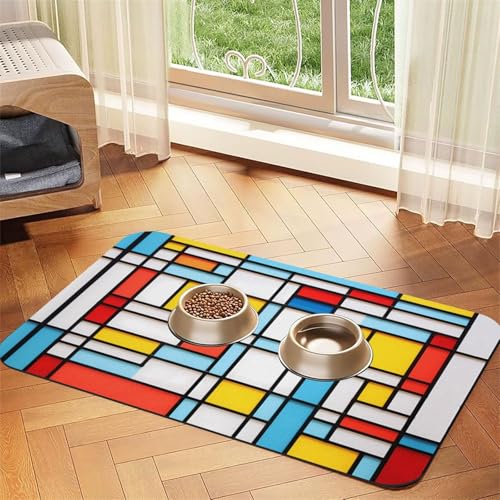 WZYCWB 40 x 60 cm, nicht übereinstimmende Boxen, gemustertes Haustier-Tischset, Futtermatte – für Katzen- und Hundefutter-Matten, faltbar und einfach zu verstauen von WZYCWB