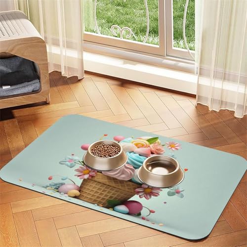 WZYCWB 40 x 60 cm, schönes Eiscreme-gemustertes Haustier-Tischset, Futtermatte – für Katzen- und Hundefutter-Matten, faltbar und einfach zu verstauen WZYCWB 40 x 60 cm, schönes Eiscreme-gemustertes Haustier-Tischset, Futtermatte – für Katzen- und Hundefutter-Matten, faltbar und einfach zu verstauen von WZYCWB