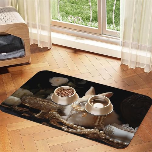 WZYCWB 40 x 60 cm, schönes Kaninchenmuster, Haustier-Tischset, Futtermatte – für Katzen- und Hundefutter-Matten, faltbar und einfach zu verstauen WZYCWB 40 x 60 cm, schönes Kaninchenmuster, Haustier-Tischset, Futtermatte – für Katzen- und Hundefutter-Matten, faltbar und einfach zu verstauen von WZYCWB