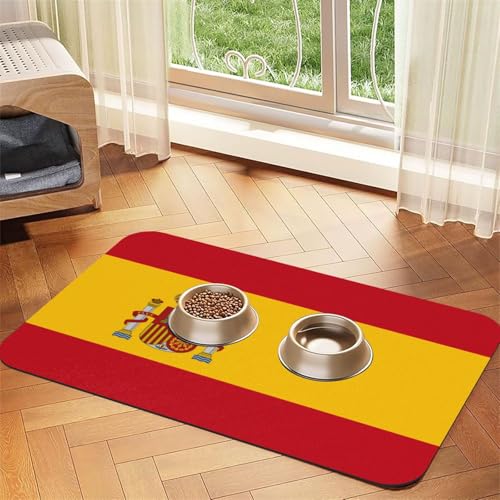WZYCWB 40 x 60 cm, spanische Flagge, gemustertes Haustier-Tischset, Futtermatte – für Katzen- und Hunde-Futternapf-Matten, faltbar und einfach zu verstauen WZYCWB 40 x 60 cm, spanische Flagge, gemustertes Haustier-Tischset, Futtermatte – für Katzen- und Hunde-Futternapf-Matten, faltbar und einfach zu verstauen von WZYCWB