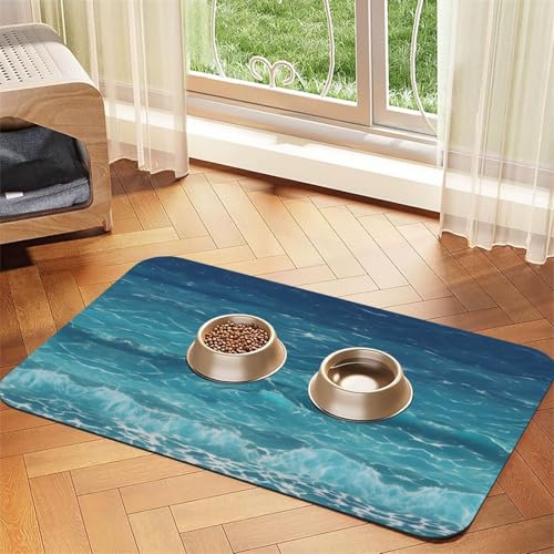 WZYCWB 40 x 60 cm, tiefblaues Meer gemustertes Haustier-Tischset, Futtermatte – für Katzen- und Hundenapf-Matten, faltbar und einfach zu verstauen WZYCWB 40 x 60 cm, tiefblaues Meer gemustertes Haustier-Tischset, Futtermatte – für Katzen- und Hundenapf-Matten, faltbar und einfach zu verstauen von WZYCWB