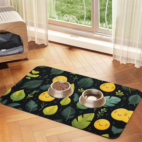 WZYCWB 40 x 60 cm Blatt-Lächelmuster, gemustert, Haustier-Tischset, Futtermatte – für Katzen- und Hunde-Futternapf-Matten, faltbar und einfach zu verstauen WZYCWB 40 x 60 cm Blatt-Lächelmuster, gemustert, Haustier-Tischset, Futtermatte – für Katzen- und Hunde-Futternapf-Matten, faltbar und einfach zu verstauen von WZYCWB