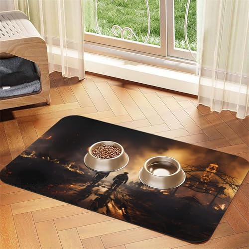 WZYCWB 40 x 60 cm Feuerwehrleute bekämpfende Feuer, gemustertes Haustier-Tischset, Futtermatte – für Katzen- und Hunde-Futtermatten, faltbar und einfach zu verstauen WZYCWB 40 x 60 cm Feuerwehrleute bekämpfende Feuer, gemustertes Haustier-Tischset, Futtermatte – für Katzen- und Hunde-Futtermatten, faltbar und einfach zu verstauen von WZYCWB