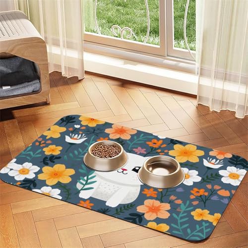 WZYCWB 40 x 60 cm Kätzchen-Aufkleber, gemustertes Haustier-Tischset, Futtermatte – für Katzen- und Hundefutter-Matten, faltbar und einfach zu verstauen von WZYCWB