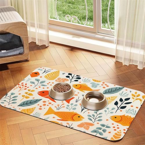 WZYCWB 40 x 60 cm Koi und Gras gemustertes Haustier-Tischset – für Katzen- und Hundefutter-Matten, faltbar und einfach zu verstauen WZYCWB 40 x 60 cm Koi und Gras gemustertes Haustier-Tischset – für Katzen- und Hundefutter-Matten, faltbar und einfach zu verstauen von WZYCWB