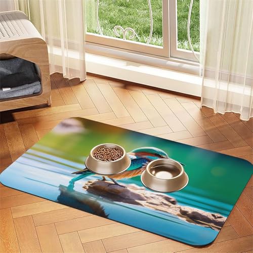 WZYCWB 40 x 60 cm Lagunenvogel gemustertes Haustier-Tischset – für Katzen- und Hundefutter-Matten, faltbar und einfach zu verstauen von WZYCWB