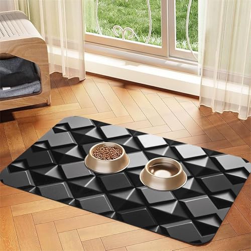 WZYCWB 40 x 60 cm Leder-Tischset, gemustert, für Katzen- und Hundenapf-Matten, faltbar und einfach zu verstauen von WZYCWB