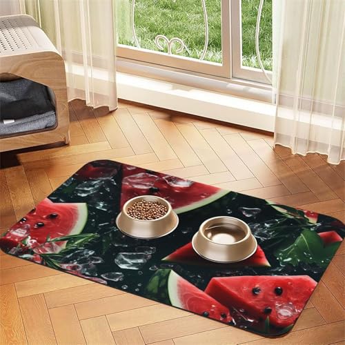 WZYCWB 40 x 60 cm Melone im Wasser gemustertes Haustier-Tischset, Futtermatte – für Katzen- und Hundenapf-Matten, faltbar und einfach zu verstauen WZYCWB 40 x 60 cm Melone im Wasser gemustertes Haustier-Tischset, Futtermatte – für Katzen- und Hundenapf-Matten, faltbar und einfach zu verstauen von WZYCWB