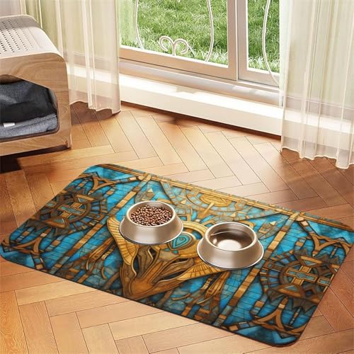 WZYCWB 40 x 60 cm Metall-Futtermatte mit Fresken gemustert – für Katzen- und Hundefutter-Matten, faltbar und einfach zu verstauen WZYCWB 40 x 60 cm Metall-Futtermatte mit Fresken gemustert – für Katzen- und Hundefutter-Matten, faltbar und einfach zu verstauen von WZYCWB