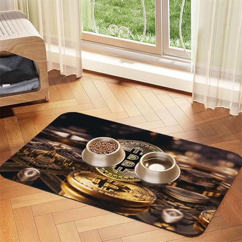 WZYCWB 40 x 60 cm Münzen mit B gemustertes Haustier-Tischset, Futtermatte – für Katzen- und Hundefutter-Matten, faltbar und einfach zu verstauen WZYCWB 40 x 60 cm Münzen mit B gemustertes Haustier-Tischset, Futtermatte – für Katzen- und Hundefutter-Matten, faltbar und einfach zu verstauen von WZYCWB