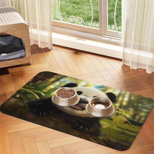 WZYCWB 40 x 60 cm Panda Portrait Foto gemustertes Haustier-Tischset – für Katzen- und Hundenapf-Matten, faltbar und einfach zu verstauen von WZYCWB