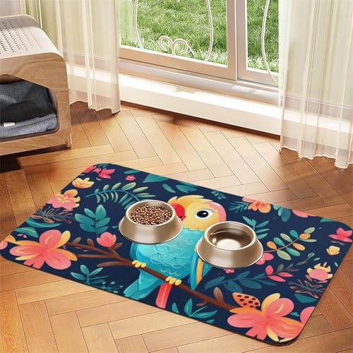 WZYCWB 40 x 60 cm Papageien-Motive, gemustertes Haustier-Tischset, Futtermatte – für Katzen- und Hundefutter-Matten, faltbar und leicht zu verstauen WZYCWB 40 x 60 cm Papageien-Motive, gemustertes Haustier-Tischset, Futtermatte – für Katzen- und Hundefutter-Matten, faltbar und leicht zu verstauen von WZYCWB