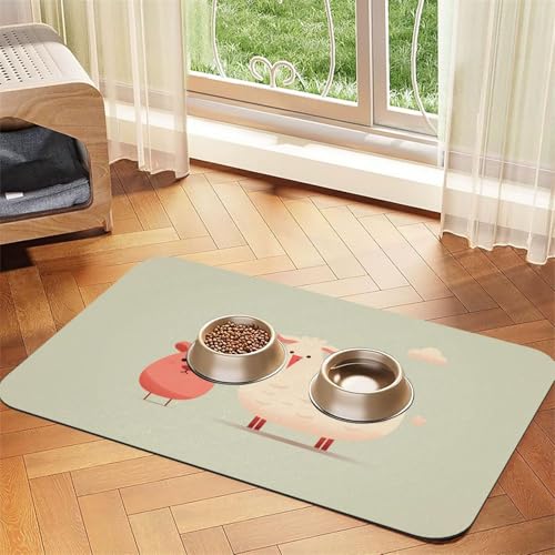 WZYCWB 40 x 60 cm Tier-gemusterte Haustier-Tischsets, Futtermatte – für Katzen- und Hundenapf-Matten, faltbar und leicht zu verstauen von WZYCWB