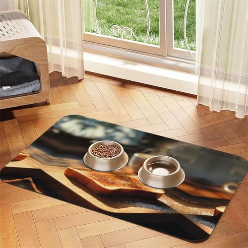 WZYCWB 40 x 60 cm Toast-gemustertes Haustier-Tischset, Futtermatte – für Katzen- und Hundefutter-Matten, faltbar und einfach zu verstauen WZYCWB 40 x 60 cm Toast-gemustertes Haustier-Tischset, Futtermatte – für Katzen- und Hundefutter-Matten, faltbar und einfach zu verstauen von WZYCWB