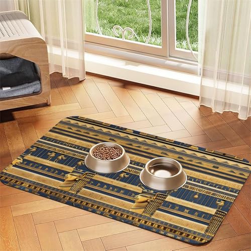 WZYCWB 40 x 60 cm ägyptische pharaonische Fresken gemustertes Haustier-Tischset – für Katzen- und Hundefutter-Matten, faltbar und einfach zu verstauen WZYCWB 40 x 60 cm ägyptische pharaonische Fresken gemustertes Haustier-Tischset – für Katzen- und Hundefutter-Matten, faltbar und einfach zu verstauen von WZYCWB