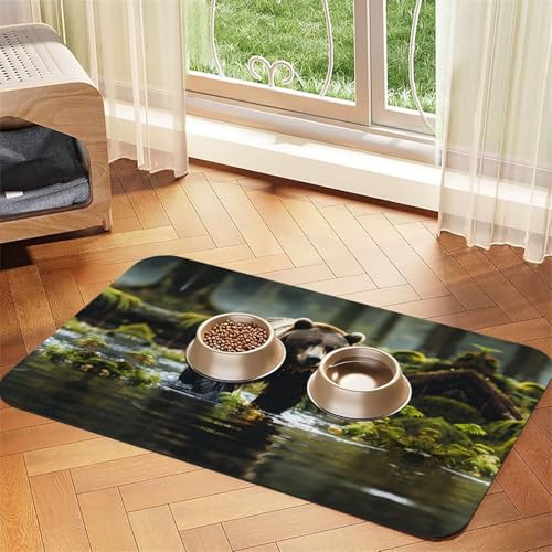 WZYCWB 40 x 60 cm brauner Bären-Pounce gemustertes Haustier-Tischset, Futtermatte – für Katzen- und Hundefutter-Matten, faltbar und einfach zu verstauen WZYCWB 40 x 60 cm brauner Bären-Pounce gemustertes Haustier-Tischset, Futtermatte – für Katzen- und Hundefutter-Matten, faltbar und einfach zu verstauen von WZYCWB