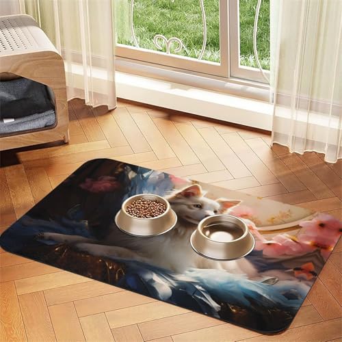 WZYCWB 40 x 60 cm liegendes Haustier-Tischset für Katzen- und Hundenapf-Matten, faltbar und einfach zu verstauen von WZYCWB