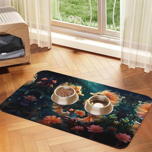 WZYCWB 40 x 60 cm schönes Seepferdchen-Paar gemustertes Haustier-Tischset – für Katzen- und Hundefutter-Matten, faltbar und einfach zu verstauen WZYCWB 40 x 60 cm schönes Seepferdchen-Paar gemustertes Haustier-Tischset – für Katzen- und Hundefutter-Matten, faltbar und einfach zu verstauen von WZYCWB