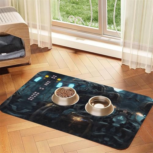 WZYCWB Future Robot gemustertes Haustier-Tischset für Katzen- und Hundenapf-Matten, faltbar und einfach zu verstauen, 30 x 45 cm WZYCWB Future Robot gemustertes Haustier-Tischset für Katzen- und Hundenapf-Matten, faltbar und einfach zu verstauen, 30 x 45 cm von WZYCWB