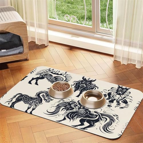 WZYCWB Kirin dekoratives Tischset für Haustiere, 30 x 45 cm, für Futternapf für Katzen und Hunde, faltbar und einfach zu verstauen von WZYCWB