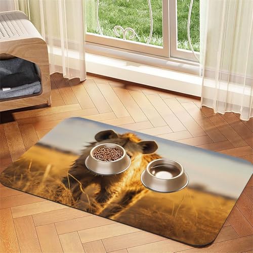 WZYCWB Lonely Hyena gemustertes Haustier-Tischset für Katzen- und Hundenapf-Matten, faltbar und einfach zu verstauen, 30 x 45 cm WZYCWB Lonely Hyena gemustertes Haustier-Tischset für Katzen- und Hundenapf-Matten, faltbar und einfach zu verstauen, 30 x 45 cm von WZYCWB