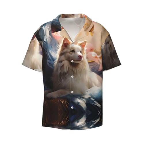 WZYCWB Lying Pet Dog XX-Large Bedrucktes Herren Kurzarmhemd - Lässiges Button-Down-Shirt, erhältlich in den Größen S-4XL, Schwarz WZYCWB Lying Pet Dog XX-Large Bedrucktes Herren Kurzarmhemd - Lässiges Button-Down-Shirt, erhältlich in den Größen S-4XL, Schwarz von WZYCWB