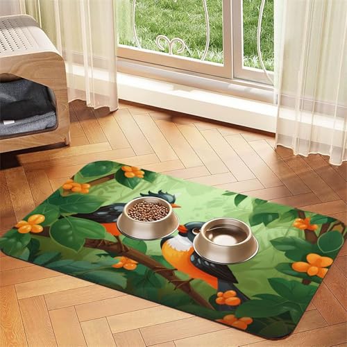 WZYCWB Oriole in Love gemustertes Haustier-Tischset, 40 x 60 cm, für Katzen- und Hundenapf-Matten, faltbar und leicht zu verstauen von WZYCWB
