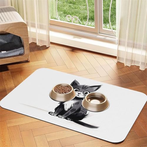 WZYCWB Platzdeckchen mit einsamer Katze, 30 x 45 cm, für Futternapf für Katzen und Hunde, faltbar und einfach zu verstauen WZYCWB Platzdeckchen mit einsamer Katze, 30 x 45 cm, für Futternapf für Katzen und Hunde, faltbar und einfach zu verstauen von WZYCWB