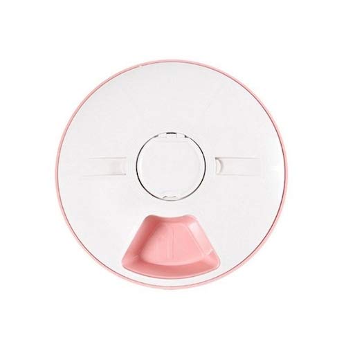 WZhen Automatische Zeitspülte Katze Feeder Food Dispenser 6 Mahlzeit Tabletts Trocken Nass Dual Use - Rosa von WZhen