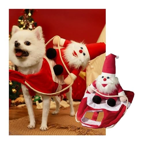 Feiertags-Haustierkostüm Haustier-Weihnachts-Kreativ-Transformations-Outfit, dreidimensionales Schneider-Weihnachtsmann-Kostüm, Hunde-Katzen-Reitanzug Haustier-Feiertagskostüm-Anzug ( Size : XL ) von WaLdor