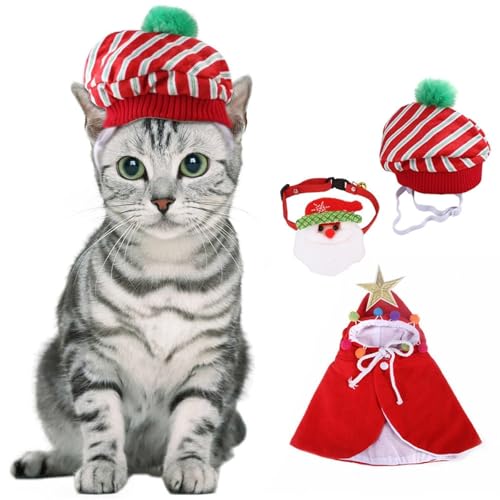 Feiertags-Haustierkostüm Haustier-Weihnachtskostüm-Set, Katzen- und Hundemütze, Kopfbedeckung, Schal, Umhang, Haustier-Neujahrsmantel, Weihnachtskleid-Set Haustier-Feiertagskostüm-Anzug ( Color : 9 ) Feiertags-Haustierkostüm Haustier-Weihnachtskostüm-Set, Katzen- und Hundemütze, Kopfbedeckung, Schal, Umhang, Haustier-Neujahrsmantel, Weihnachtskleid-Set Haustier-Feiertagskostüm-Anzug ( Color : 9 ) von WaLdor