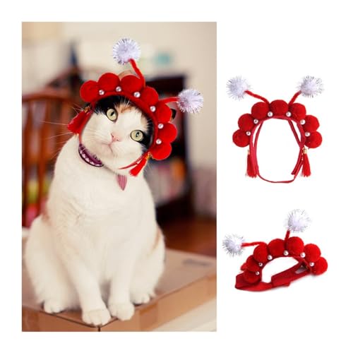 Feiertags-Haustierkostüm Haustier-Weihnachtsmütze, chinesischer Hut for Hunde und Katzen, Haustier-Neujahrskostüm, Peking-Opern-Fransen-Kopfschmuck, Kopfset, Heimtierbedarf Haustier-Feiertagskostüm-An Feiertags-Haustierkostüm Haustier-Weihnachtsmütze, chinesischer Hut for Hunde und Katzen, Haustier-Neujahrskostüm, Peking-Opern-Fransen-Kopfschmuck, Kopfset, Heimtierbedarf Haustier-Feiertagskostüm-An von WaLdor
