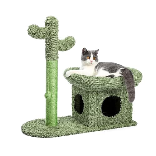 Katzenbaum Cactus Cat Kratzbaum mit Big House Cute Scratcher mit Condo Nest Kratzbaum Pet Play House Indoor Möbel Kratzbäume von WaLdor