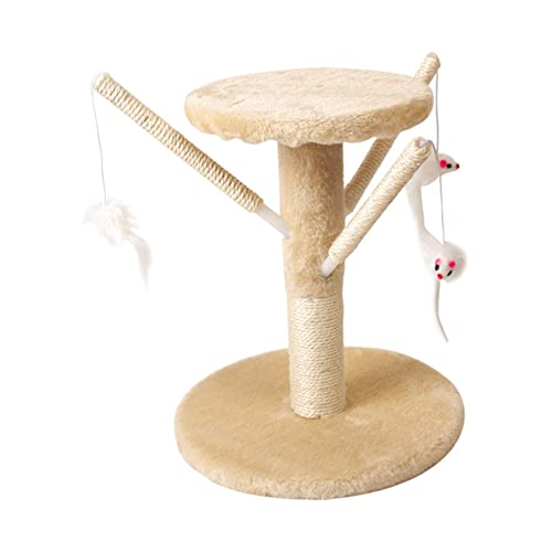 Katzenbaum Katzenklettergerüst, Katzenkratzbaum, Kratzbaum, Katzenkletterbaum, Katzenspielzeug, Katzenregal, Katzensprungbrett, Katzenspielzeug Kratzbäume (Color : Beige) von WaLdor