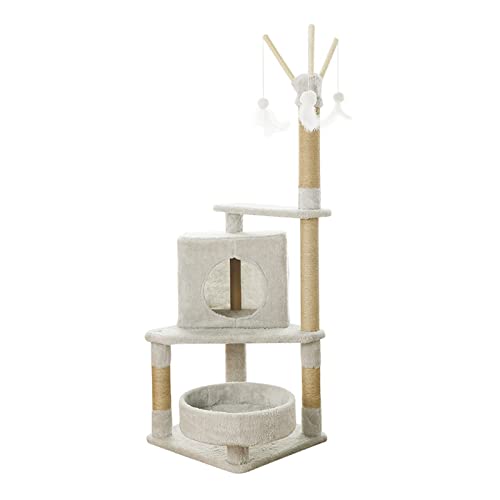 Katzenbaum Katzenklettergerüst Katzennest Kratzbaum Katzenregal Hängematte Mehrschichtige Katzenklettersäule Katzensprungplattform Großes Klettergerüst Kratzbäume (Color : A) von WaLdor