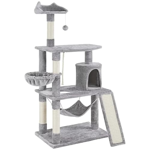 Katzenbaum Kratzbaum mit Condo und Kratzbaum Tower Beige for Katzen Katzenkletterbaum Kratzbäume (Color : LightGray) von WaLdor