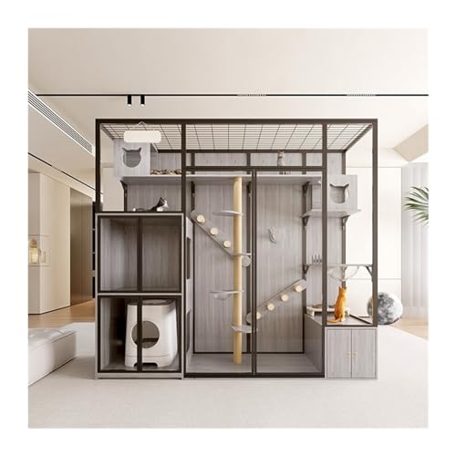 Katzengehege im Freien Haustierschrank, Panorama-Katzenvilla, Glas, Katzenzimmer, Katzenkäfig, Vitrine, intelligente Katzentoilette, spezieller Katzenkäfig aus massivem Holz Katzenhütte ( Color : 240x Katzengehege im Freien Haustierschrank, Panorama-Katzenvilla, Glas, Katzenzimmer, Katzenkäfig, Vitrine, intelligente Katzentoilette, spezieller Katzenkäfig aus massivem Holz Katzenhütte ( Color : 240x von WaLdor